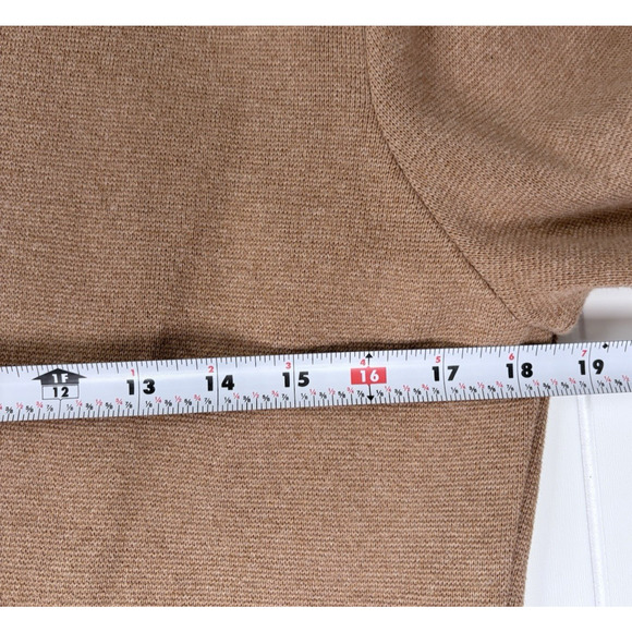 J Crew Knit Sweater Blazer 100% Cotton Jacket Single Button Tan Camel Career S/M - Picture 13 of 16